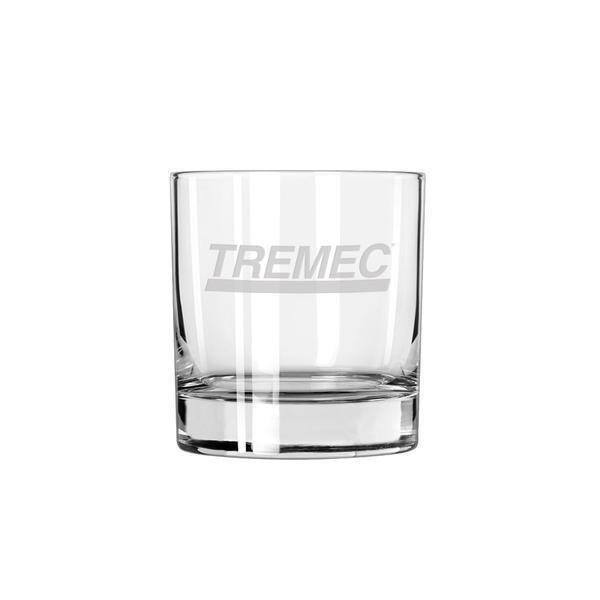 11oz rocks glass with the TREMEC logo