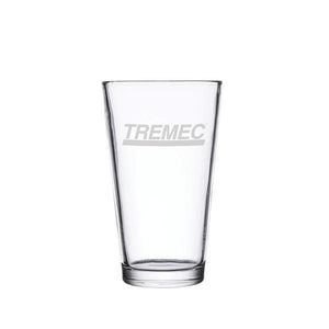 14oz pint glass with the TREMEC logo