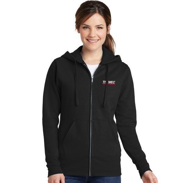 Women s Full Zip Up Fleece Hoodie Black TREMEC