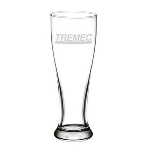 16oz tall pilsner glass with TREMEC logo on front
