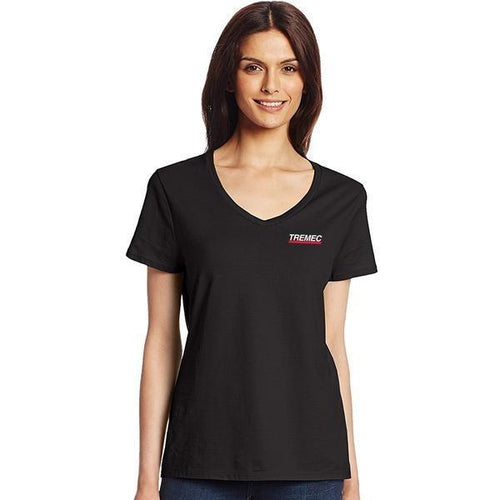 Ladies Nano Cotton Black T-Shirt with TREMEC logo on left chest