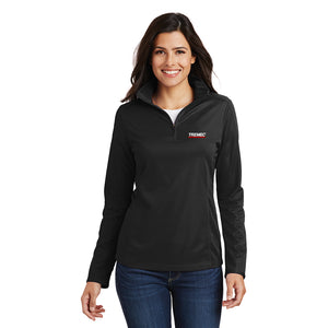 Women’s Pinpoint Mesh Pullover with ½-Zip (Black)